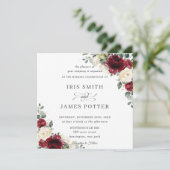 バクラシックーガンディアイボリーフローラ結婚ズスクエア 招待状 (スタンド正面)