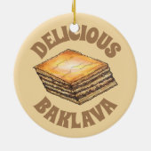 バクラバスイートフィロハニーデザートペストリーギリシャ料理 セラミックオーナメント (裏面)