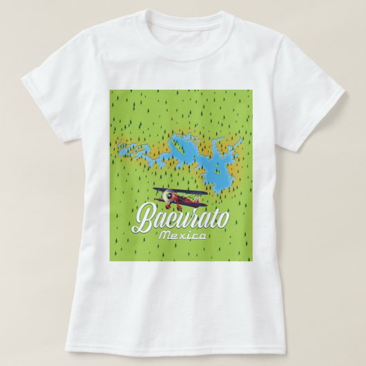 バクラート メキシコ 湖の地図 Tシャツ (デザイン正面)