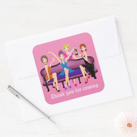 バクロレット感謝していパーティーステッカー スクエアシール (封筒)