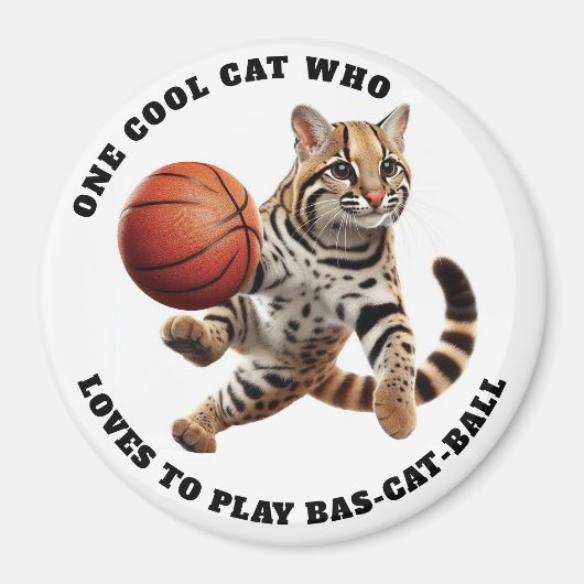 バクールスボールが遊好きの猫 マグネット (正面)