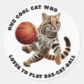 バクールスボールが遊好きの猫 ラウンドシール (正面)