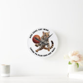 バクールスボールが遊好きの猫 ラウンド壁時計 (ホーム)