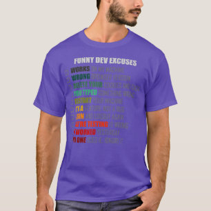 バグおもしろいに対するソフトウェア開発者の言い訳 Tシャツ