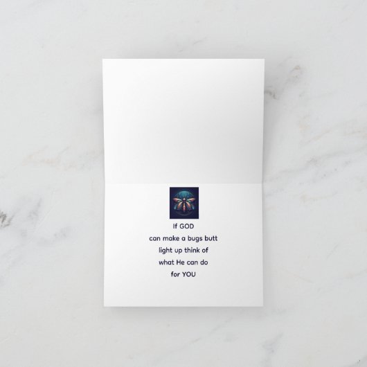 バグお尻ライトアップホタル稲妻バグおもしろい カード (内部)