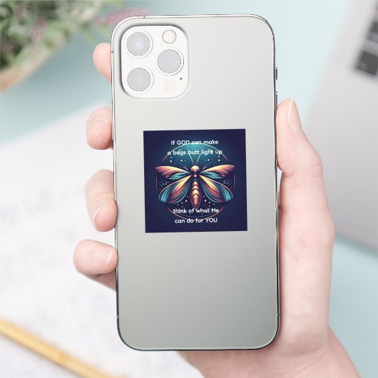 バグお尻ライトアップホタル稲妻バグおもしろい シール (スマートフォン)