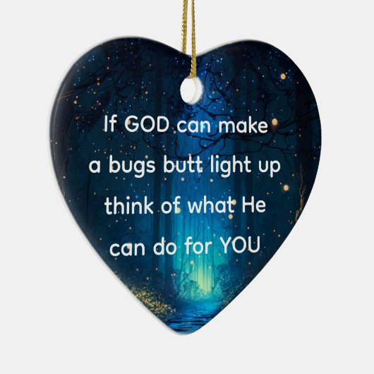 バグお尻ライトアップホタル稲妻バグおもしろい セラミックオーナメント (右)