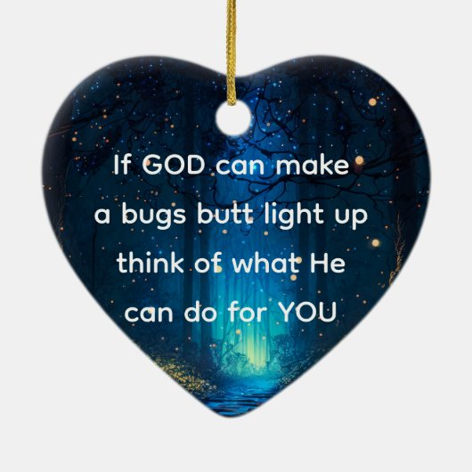 バグお尻ライトアップホタル稲妻バグおもしろい セラミックオーナメント (裏面)