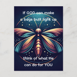 バグお尻ライトアップホタル稲妻バグおもしろい ポストカード