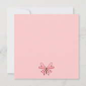 バグとしてかわいい·ピンクとブラウンの蝶 招待状 (裏面)