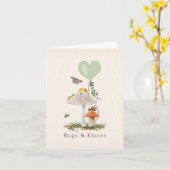 バグとキスカタツムリのバレンタイン カード (黄色い花)