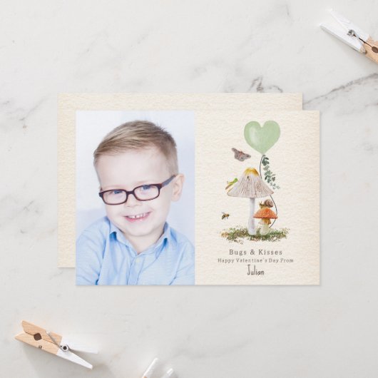 バグとキスマッシュルーム教室バレンタイン カード (正面/裏面インサイチュ)