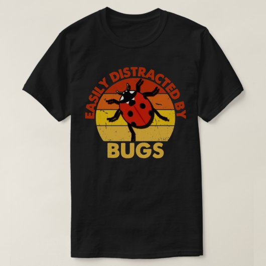 バグに簡単に気を取られる Tシャツ (デザイン正面)