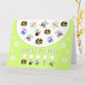 バグのカウント子供の数学学の活動 カード (黄色い花)