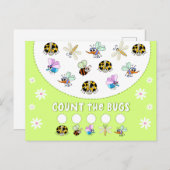 バグのカウント子供の数学学の活動 ポストカード (正面/裏面)