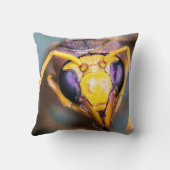 バグのマクロイメージ目の角網を近くにアップ クッション (裏面)