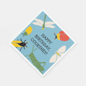 バグをテーマにしたパーソナライズされたパーティー スタンダードランチョンナプキン (角)