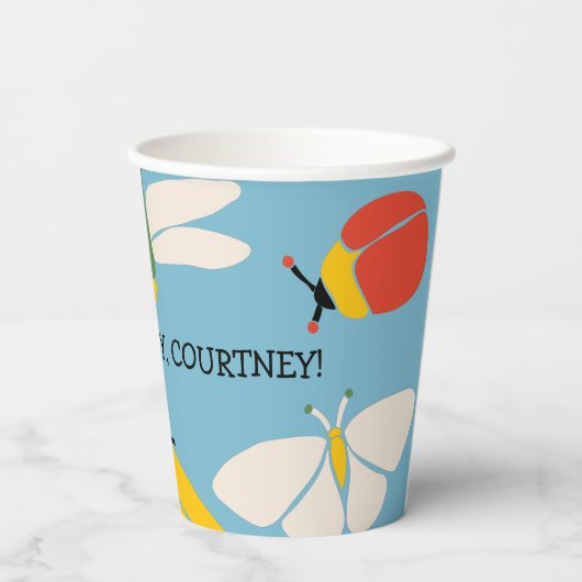 バグをテーマにしたパーティー パーソナライズされた 紙コップ (裏面)