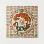 バグア付きのフェニックス·アンド·ドラゴン3 タペストリー (正面(横))