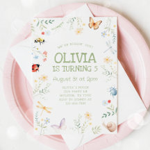 バグガール誕生日招待状昆虫パーティー