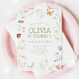 バグガール誕生日招待状昆虫パーティー 招待状