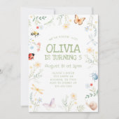 バグガール誕生日招待状昆虫パーティー 招待状 (正面)