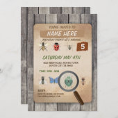 バグキャッチャー捕捉剤狩り子供の誕生日パーティー 招待状 (正面/裏面)