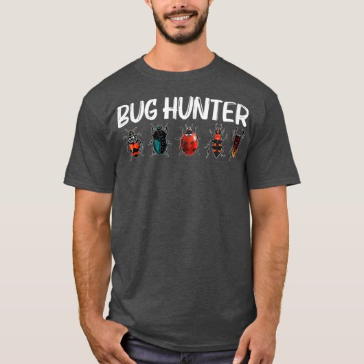 バグクールギフト女男性へ虫ハンター動物 Tシャツ (正面)