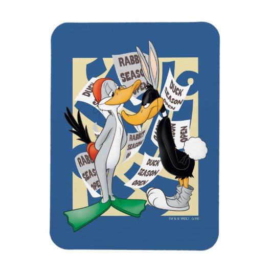 バグス・バニー™ & ダフィー・ダック™ 狩猟シーズンに備えろ マグネット (縦)