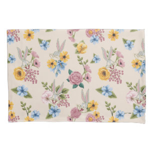 バグス・バニー™ フラワー刺繍パターン 枕カバー