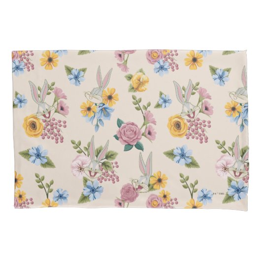 バグス・バニー™ フラワー刺繍パターン 枕カバー (正面)