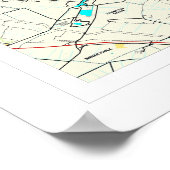 バグダッドシティイラクの地図 – 2003 ポスター (角)