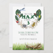 バグテーマの誕生日パーティーの招待 招待状 (正面)