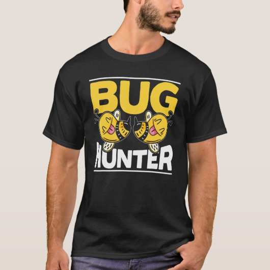 バグハンター昆虫捕獲潜虫お尻 Tシャツ (正面)