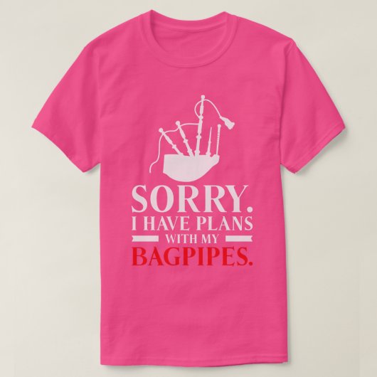 バグパイピングバグパイプススコッツマン遊ミュージシャン Tシャツ (デザイン正面)