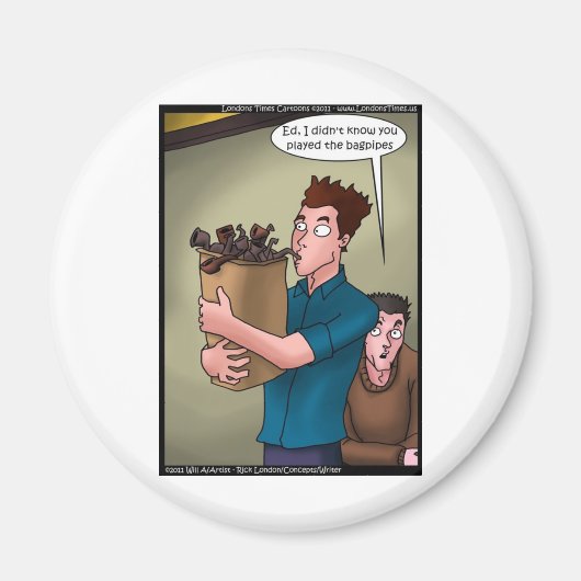 バグパイプおもしろいギフトTeeマグカード等 マグネット (正面)