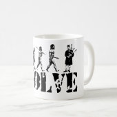 バグパイプのパイパーの風笛吹奏者の音楽的な進化の芸術 コーヒーマグカップ (正面右)