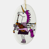 バグパイプの芸術を遊ぶおもしろいなユニコーン セラミックオーナメント (右)