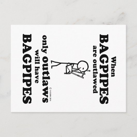 バグパイプの違法化 ポストカード (正面)