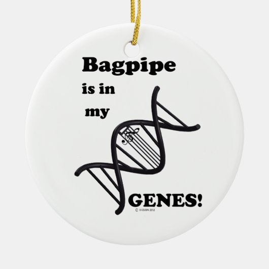 バグパイプは私の遺伝子にある セラミックオーナメント (正面)