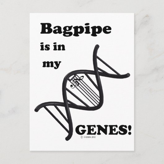 バグパイプは私の遺伝子にある ポストカード (正面)