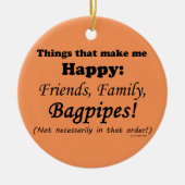 バグパイプは私を幸せにする セラミックオーナメント (正面)