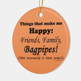 バグパイプは私を幸せにする セラミックオーナメント