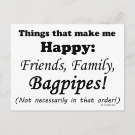 バグパイプは私を幸せにする ポストカード