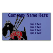 バグパイプを持つScottyおもしろいな犬 マグネット名刺 (正面)