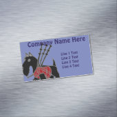 バグパイプを持つScottyおもしろいな犬 マグネット名刺 (インサイチュ)