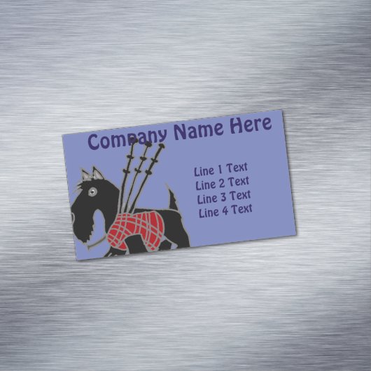 バグパイプを持つScottyおもしろいな犬 マグネット名刺 (インサイチュ)