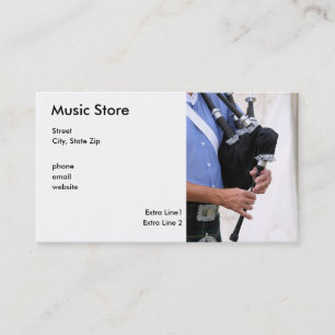 バグパイプを、音楽店演奏します、通り、都市、Sta… 名刺