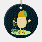 バグパイプエッグヘッド セラミックオーナメント (正面)