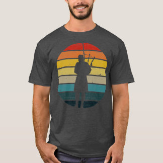 バグパイプシルエット動揺してオンレトロサンセットpr tシャツ